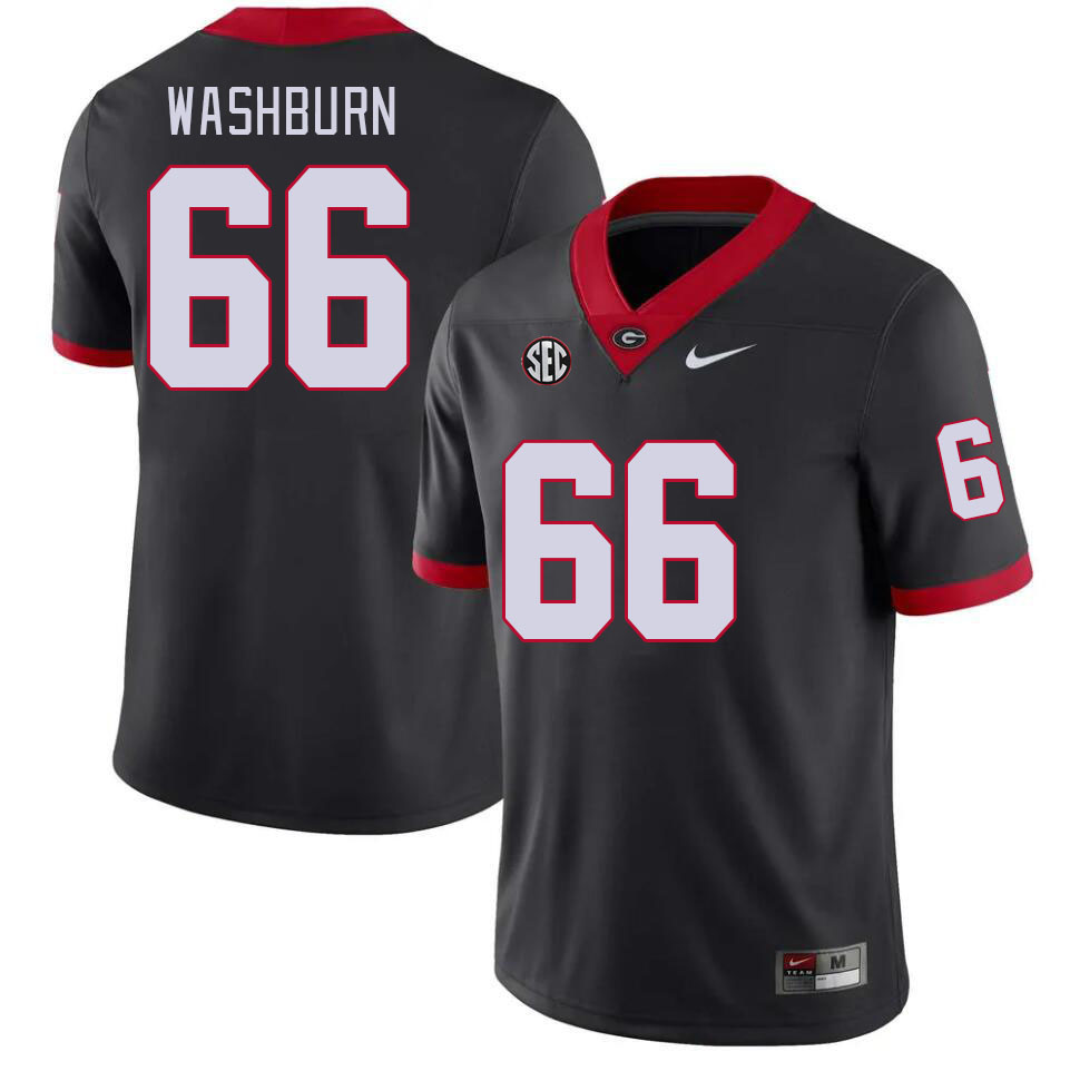 Georgia Bulldogs Men's Jonathan Washburn #66 Black Stitched College UGA Football Jersey 23AX017NC